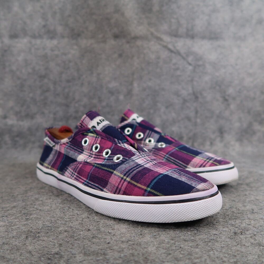 Airwalk Shoes Womens 5.5 Sneakers Slip On Casual Plaid Trainer Purple Lifestyle